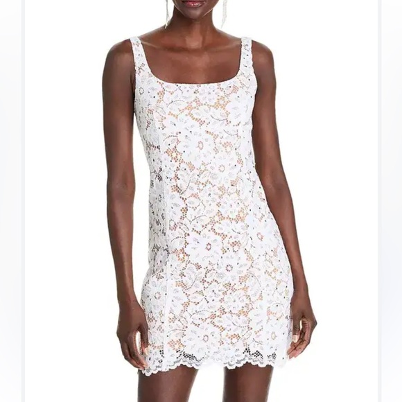 Michael Kors Dresses & Skirts - $298 MICHAEL Michael Kors Studded Corded Floral White Lace Mini Dress 0